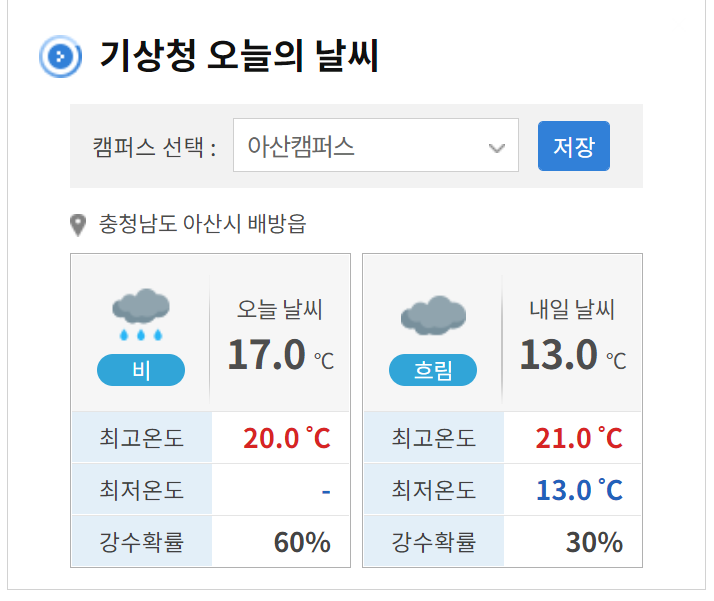 기상청 오늘의 날씨